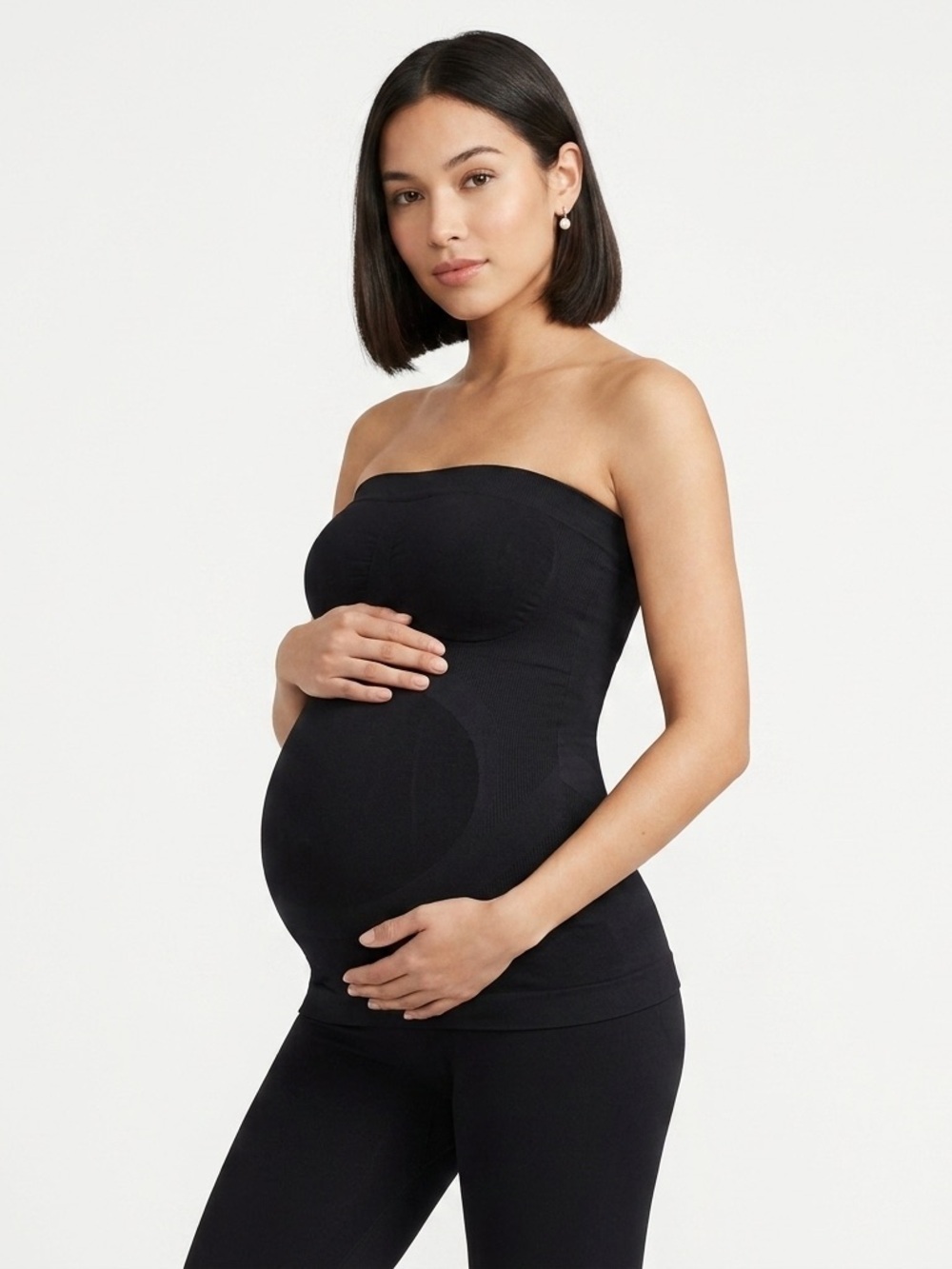 BLANQI Everyday Maternity Support Bellyband Built In X Back Seamless Black S/M